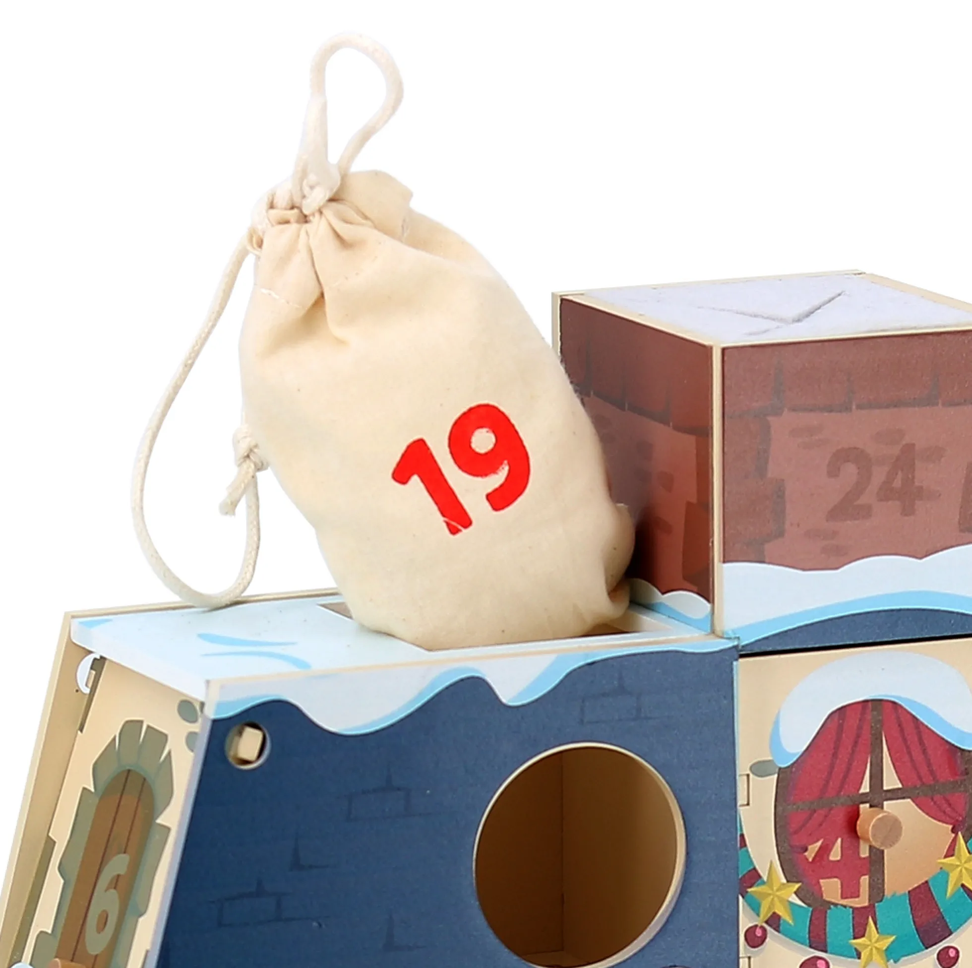 Calendrier de l’avent en bois, Maison à remplir