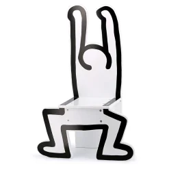 Chaise en bois, Blanche - Keith Haring