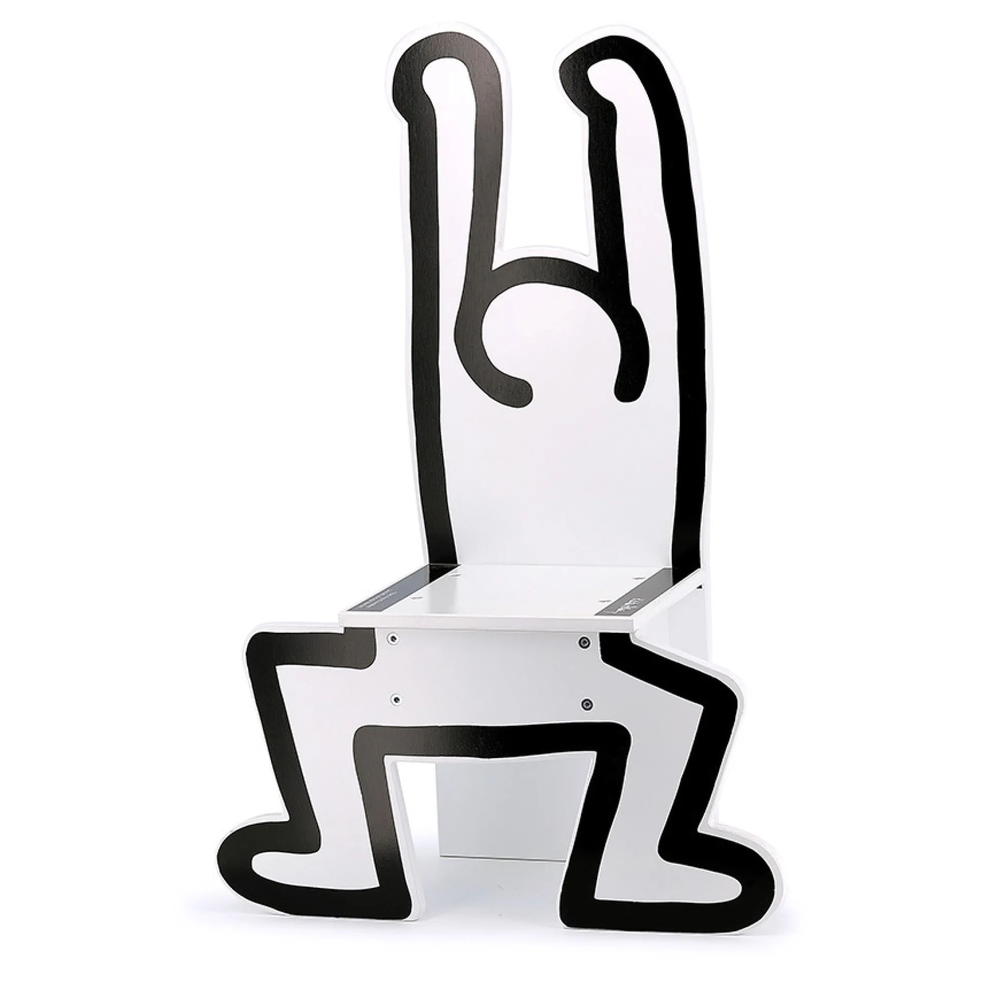 Chaise en bois, Blanche - Keith Haring