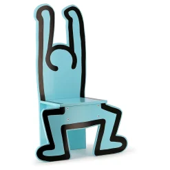 Chaise en bois, Bleue - Keith Haring