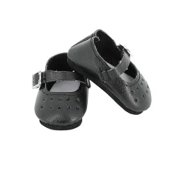 Chaussures à bride coloris noir pour poupée MINOUCHE taille 34 cm