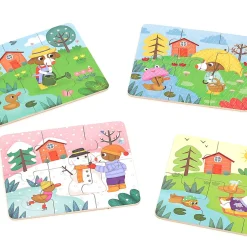 Coffret de 4 puzzles en bois, Les 4 saisons - Mélusine Allirol