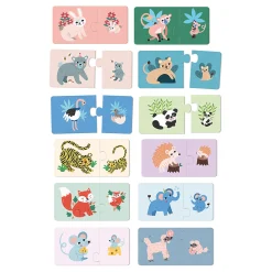 Coffret de 12 puzzles en bois, Maman-bébé - Michelle Carlslund