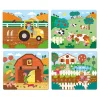 Coffret de 4 puzzles évolutifs en bois, La ferme - Mélusine Allirol