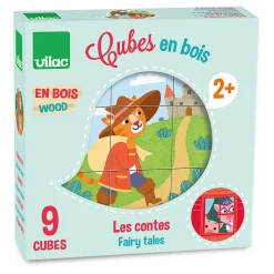 Cubes en bois, Les contes - Mélusine Allirol