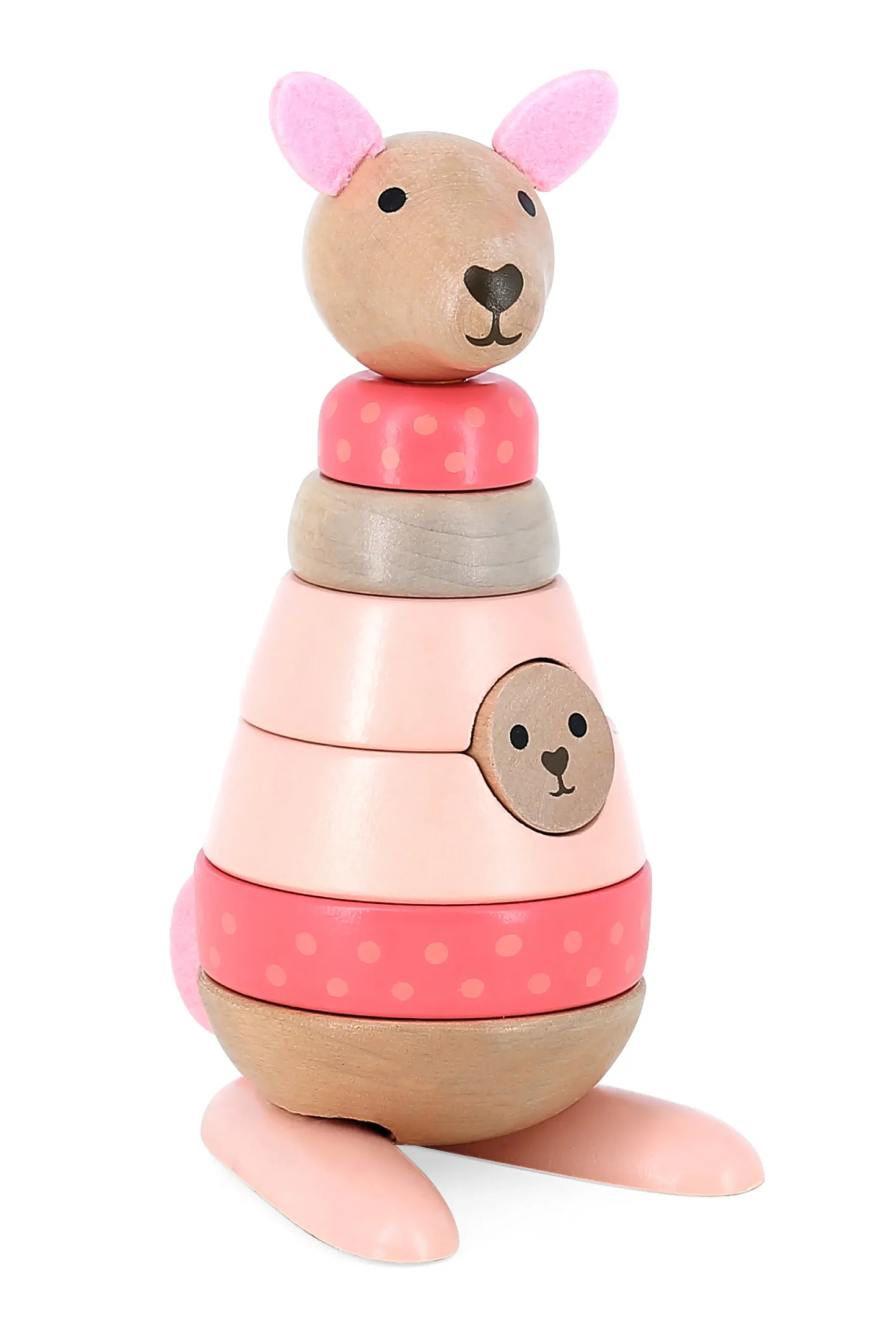 Empilable surprise Kangourou en bois, jouet d’éveil
