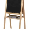 Grand tableau sur pied en bois, double face craie et feutre effaçable