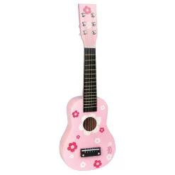 Guitare en bois, Fleurs roses de bohème