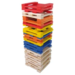 Jeu de construction en bois, Batibloc Color 100 planchettes