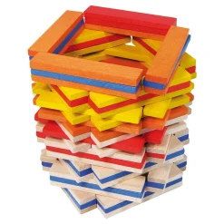 Jeu de construction en bois, Batibloc Color 100 planchettes