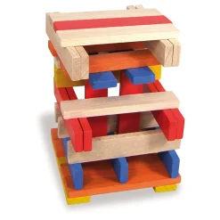 Jeu de construction en bois, Batibloc Color 100 planchettes