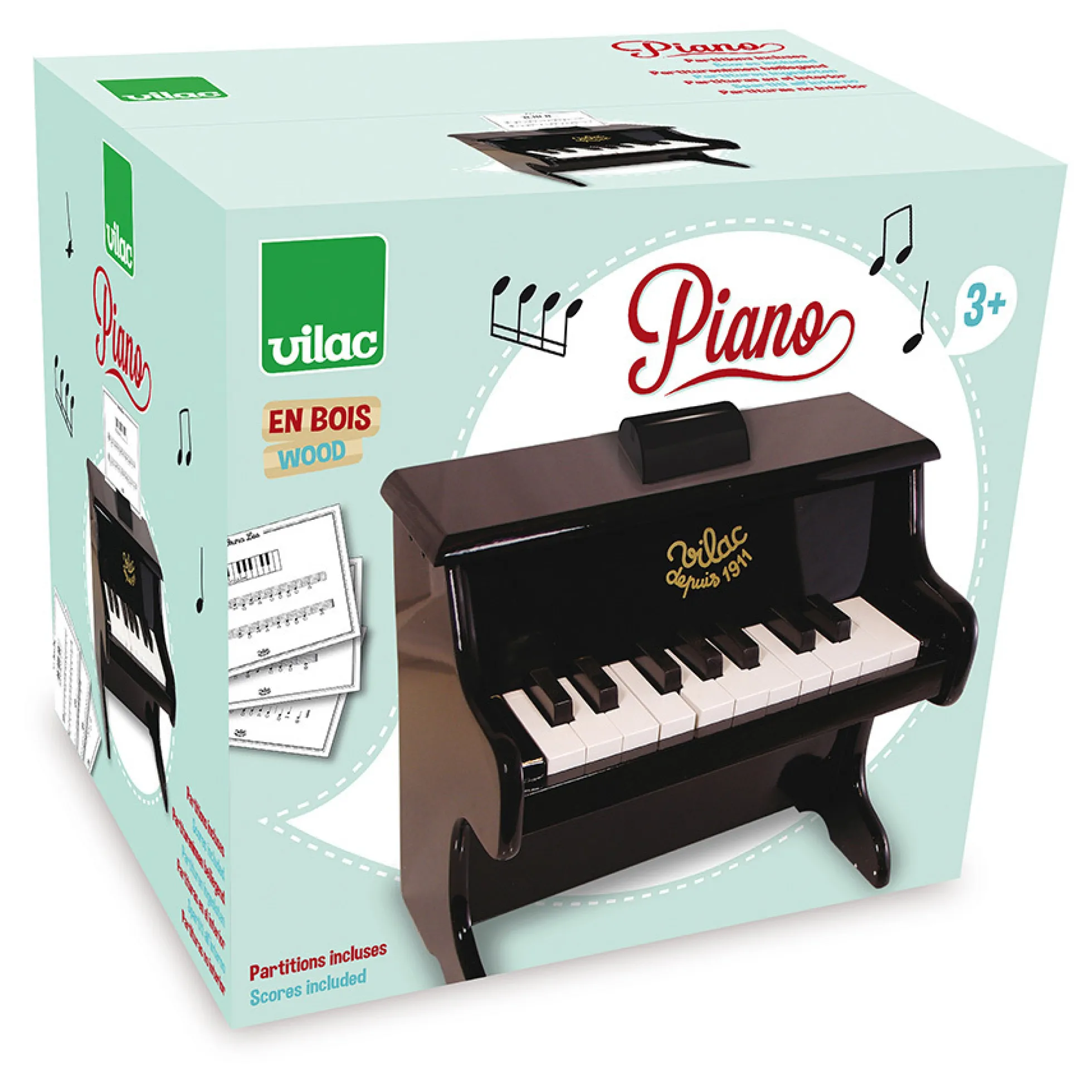 Piano en bois, Noir