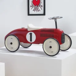 Porteur en métal, Vintage Rouge & Blanc crème