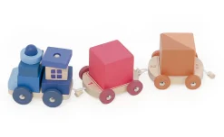 Train de cubes d’éveil multicolore en bois – Apprentissage des chiffres
