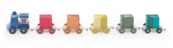 Train de cubes d’éveil multicolore en bois – Apprentissage des chiffres