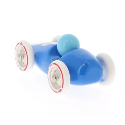 Voiture en bois, Course - Grand modèle bleu