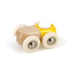 Voiture en bois, Moit-moit - Petit modèle jaune