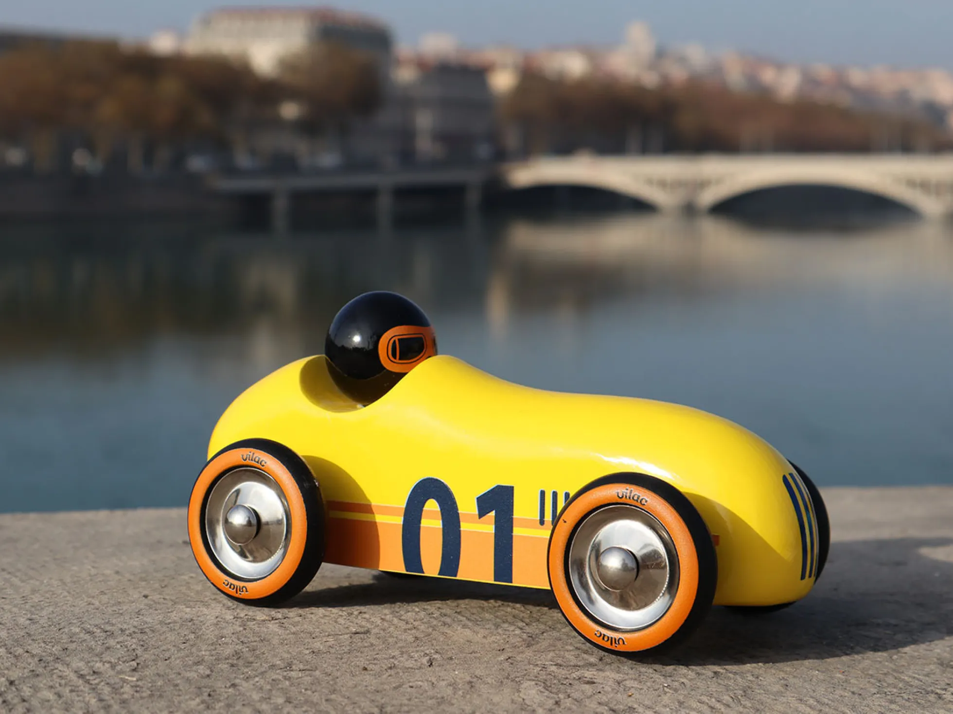 Voiture en bois, Old sport Compet’ - Jaune