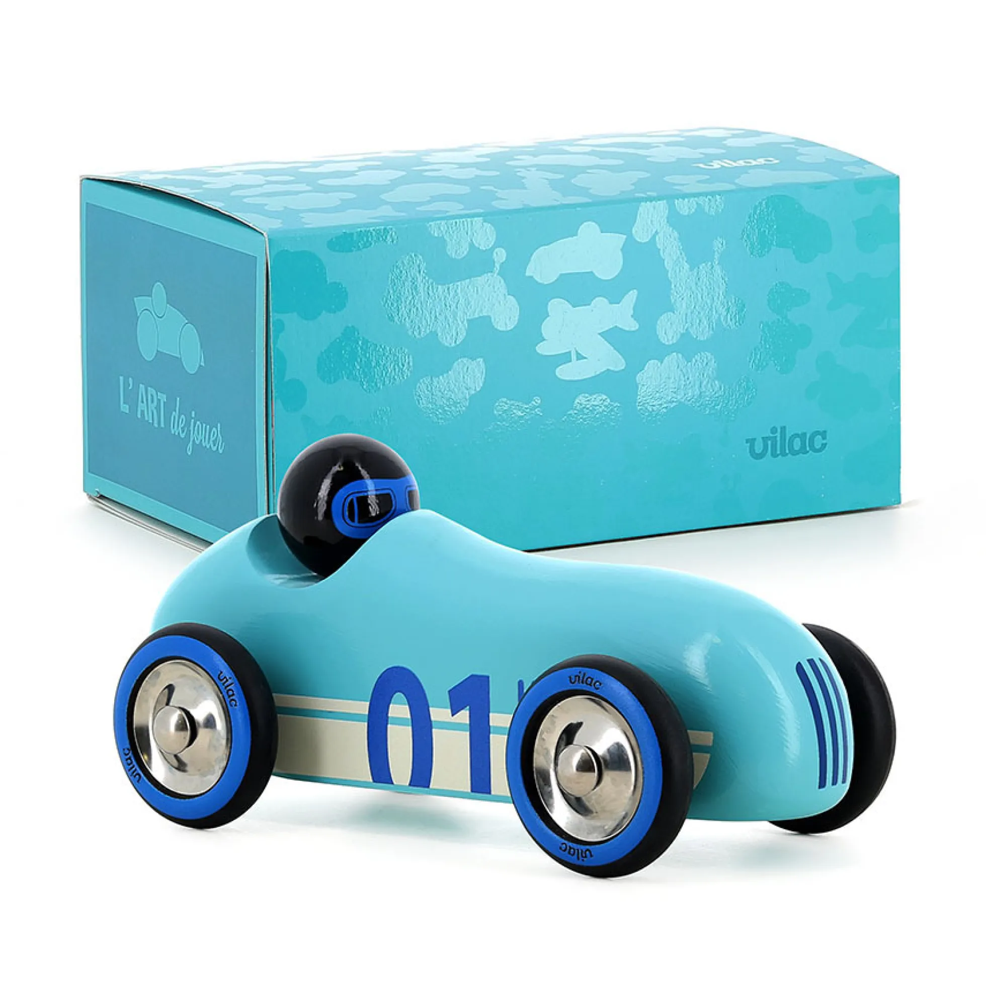 Voiture en bois, Old sport Compet’ - Turquoise