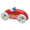 Voiture en bois, Rallye checkers - Grand modèle rouge
